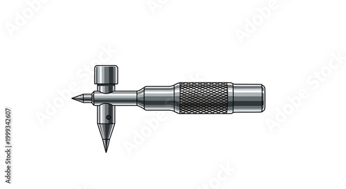 Detailed view of metal screwdriver tool.