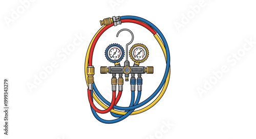 Refrigeration manifold gauge set.