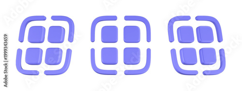 barcode icon 3d render blue color
