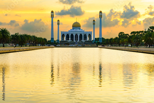 Songkla Mosque during sunset. Located in the central part of Hat Yai, Thailand.