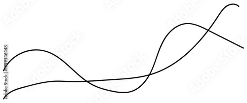 Two crossing wavy lines illustration perfect for abstract dividers growth charts connection concepts social media layouts and modern minimal design projects