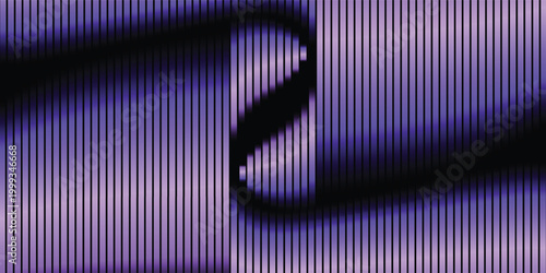 Futuristic cyberpunk background with neon purple vertical stripes and dark space.