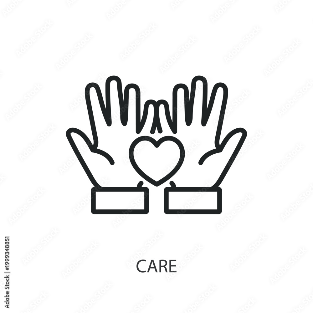 Obraz premium Care thin line vector icons