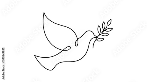 A simple line drawing of a dove holding an olive branch, symbolizing peace and hope. Days of Remembrance and Reconciliation Dedicated to Those Who Perished in the Second World War 