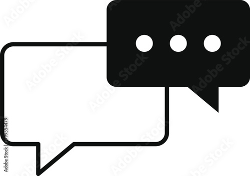 Chat and Talk Icon Set.  Help desk and communication design. Service and assistance signs. Creative talk bubble. Speech bubble and messaging symbols. 
