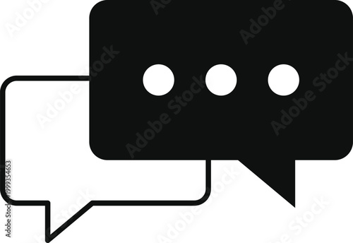 Chat and Talk Icon Set.  Help desk and communication design. Service and assistance signs. Creative talk bubble. Speech bubble and messaging symbols. 
