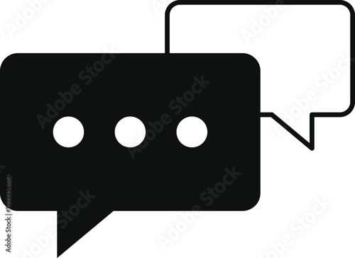 Chat and Talk Icon Set.  Help desk and communication design. Service and assistance signs. Creative talk bubble. Speech bubble and messaging symbols. 
