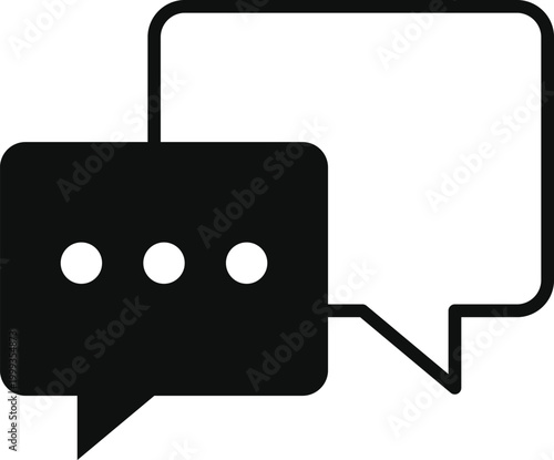 Chat and Talk Icon Set.  Help desk and communication design. Service and assistance signs. Creative talk bubble. Speech bubble and messaging symbols. 
