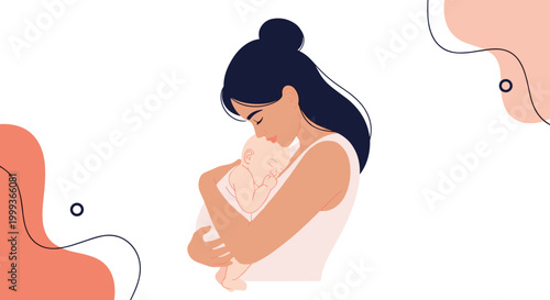 Mother holding her newborn baby close to her chest in a warm embrace, illustrating the deep and loving bond between parent and child.