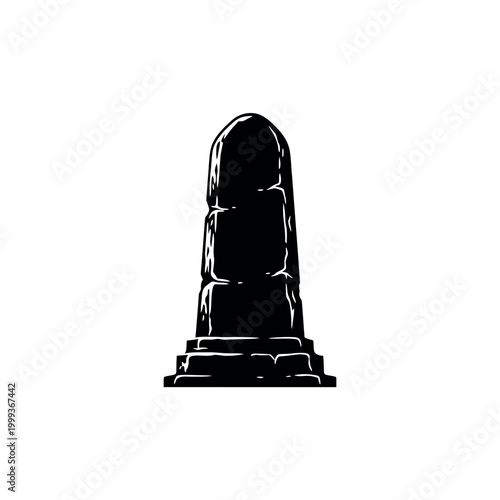 Silhouette of a Moai Statue.