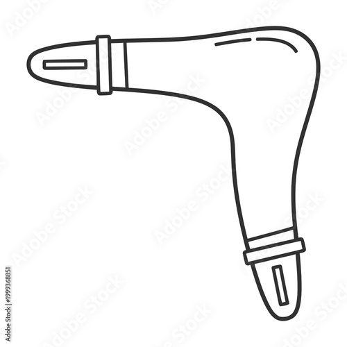Detailed illustration of a black line art connector or joiner tool on a white background