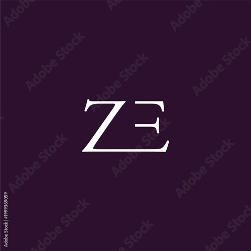 Creative simple logo design initial ZE