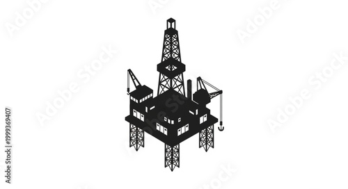 Oil Rig Offshore Platform Engineering Structure.