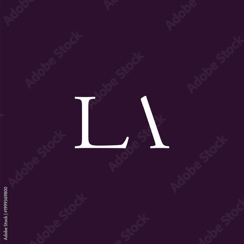 Creative simple logo design initial LA