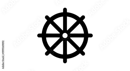 Tableau sur toile Simple black outline icon representing a spiritual path or journey, featuring a