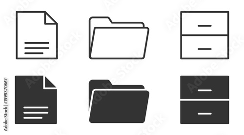Document and folder icons: files, folders, filing cabinets, storage solutions, organization.
