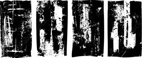 black and white grunge distressed textured backgrounds set with rough worn paint and weathered surface