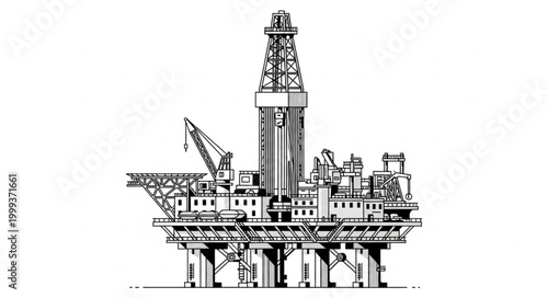 Offshore Oil Rig Platform in the Sea.