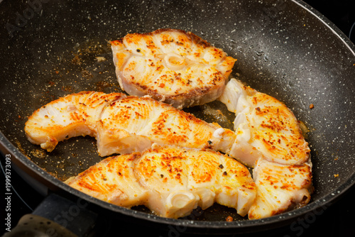 Cooking shark fish meat steak