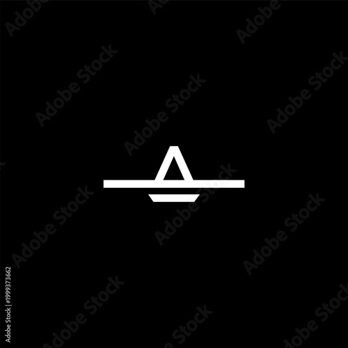 creative simple logo design initial A
