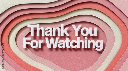 Colorful heart-shaped paper cutout design with thank you message