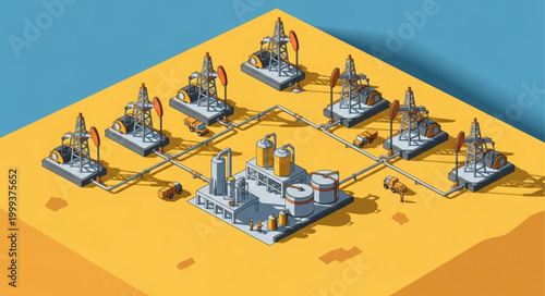 Oil Rigs Offshore Drilling Platforms in the Sea.