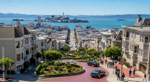 Lombard Street with San Francisco.