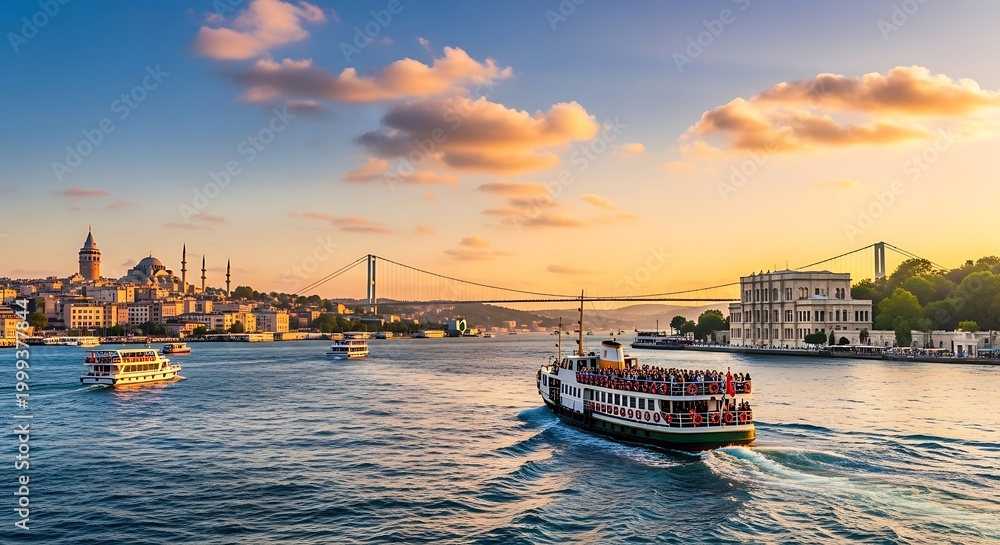 Fototapeta premium Istanbul Sunset Panorama.