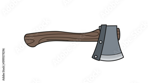 Wooden Handle Axe Illustration