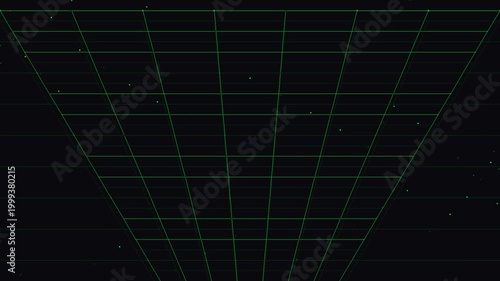Futuristic Green Blue Tech Grid HUD Background Animation