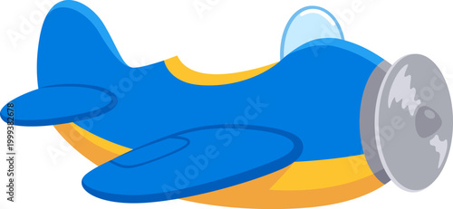 Cute cartoon retro airplane with cutout for character. Simple illustration in flat vector style.