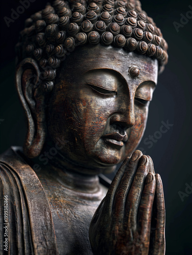 A beautiful photorealistic inspiring Buddha style image that reflects this teaching: The most precious gift we can offer anyone is our attention