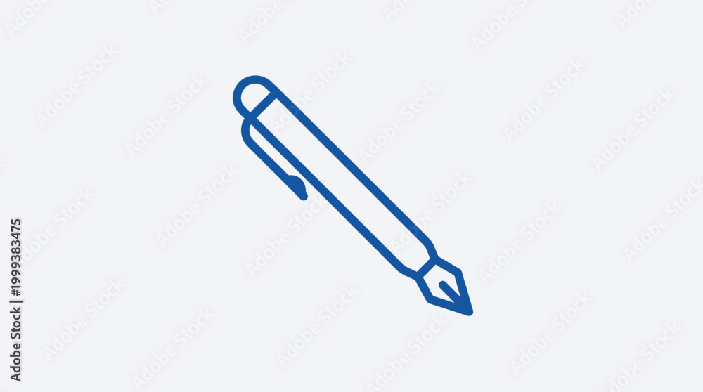 Obraz premium A blue illustration of a pen on a white background