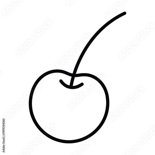 Simple black and white cherry illustration