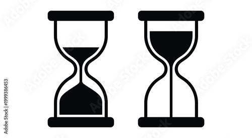 hourglass silhouette with contrasting sand levels high quality