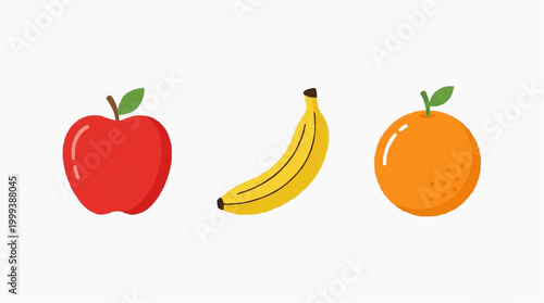 An appealing illustration showcases a delightful array of colorful fruits, each presenting their unique forms and flavors, perfect for promoting nutrition, healthy eating, and dietary variety.