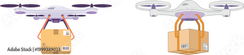 Delivery drones carrying packages illustrating modern aerial shipping technology