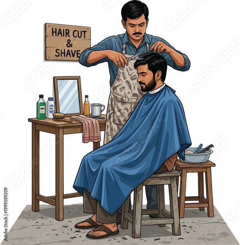 Traditional Barbershop Scene