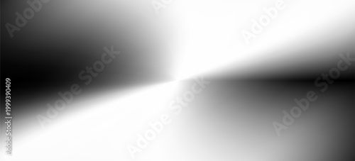 Conical Metallic Silver Gradient Background with Circular Chrome Reflection and Light Rays