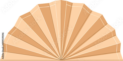 Modern beige fan with elegant geometric design