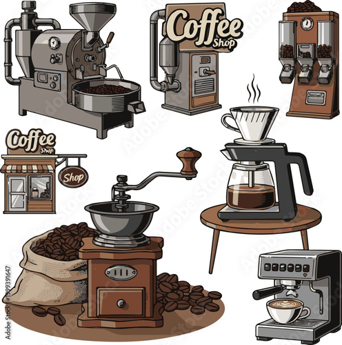 coffee grinder and coffee beans