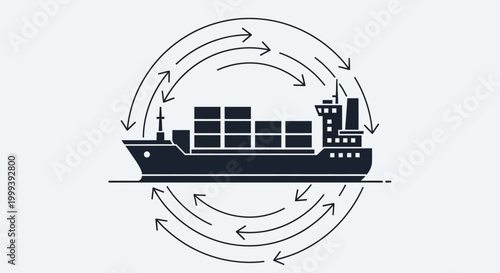 Container Ship in Circular Motion.
