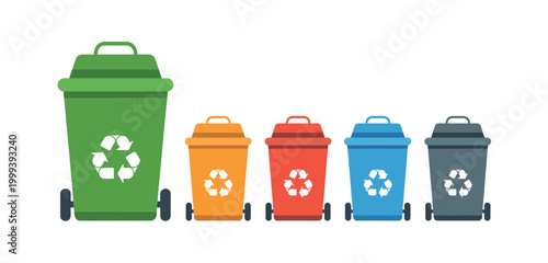Colorful recycle bins designed for efficient waste segregation, recycling awareness, and eco friendly environmental protection in public spaces.