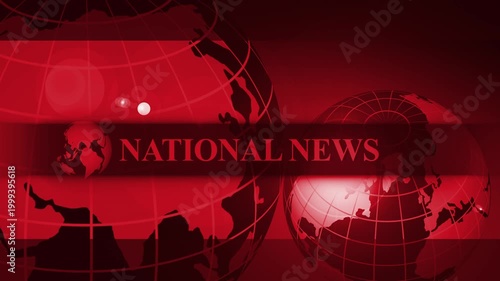 National news global broadcast banner background animation
