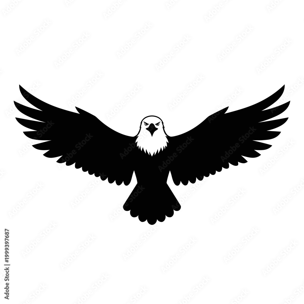 Fototapeta premium Majestic Eagle Silhouette with Wings Spread Wide.