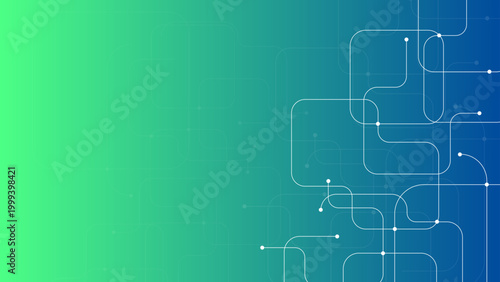緑グラデーションの回路風テクノロジーフレーム背景 企業プレゼン・IT資料向けデジタルデザイン 16:9 横長	
