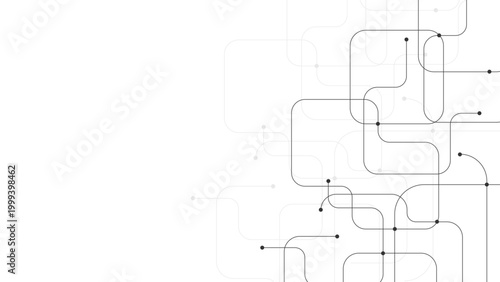 白と黒の回路風テクノロジーフレーム背景 企業プレゼン・IT資料向けデジタルデザイン 16:9 横長	
