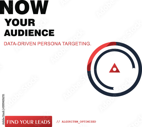 Marketing targeting concept, data driven persona targeting, business strategy icons, algorithm optimized leads