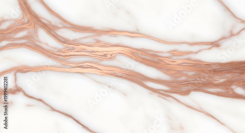 A close-up view of a white marble surface with intricate golden brown veins running through it