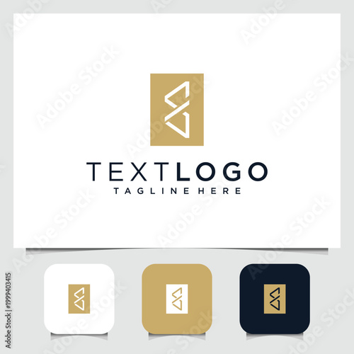 Minimal geometric E monogram logo featuring abstract letterforms in a modern linear style, suitable for luxury branding, corporate identity, and creative Logo template with gold and white color scheme